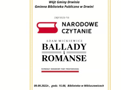 Zapraszamy na Narodowe Czytanie – „Ballady i romanse”